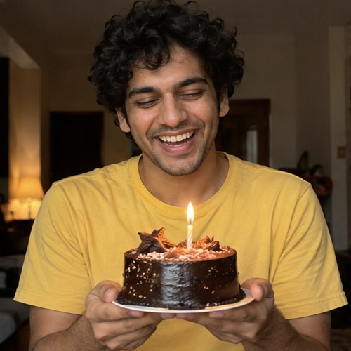 Aarav with his birthday cake